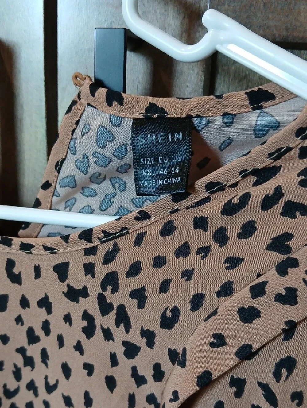SHEIN NURSING Long Leopard Print Maxi Dress - Blush and Black